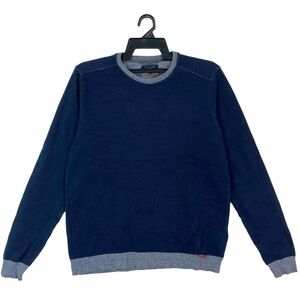 Ted Baker Men’s Navy Blue and Gray Crewneck Sweater (Size UK 6, US XXL)